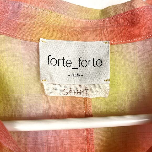 Forte Forte Multicolor Tartan Plaid Long Sleeve Buttondown Shirt Top 1/Small - Picture 7 of 8